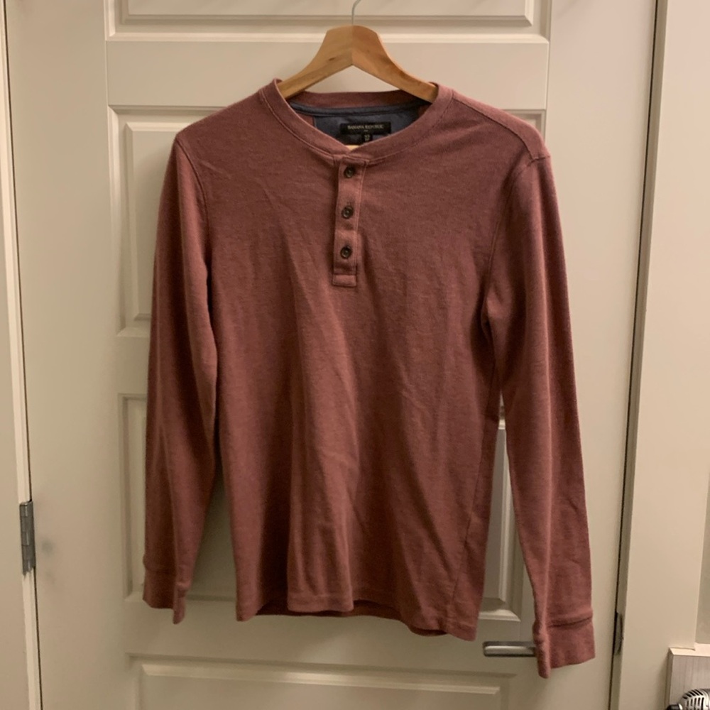 Banana Republic | Men's Longsleeve T-Shirt | Heathered Red | US XS